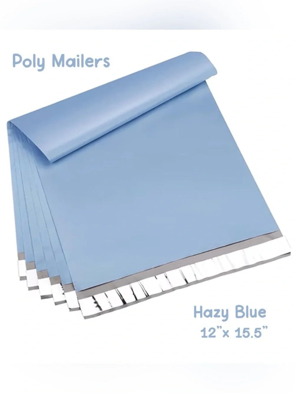 Solid Hazy Blue Poly Mailers 12